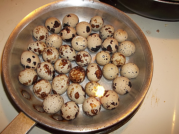 3 dozen quail eggs ready to pickle!